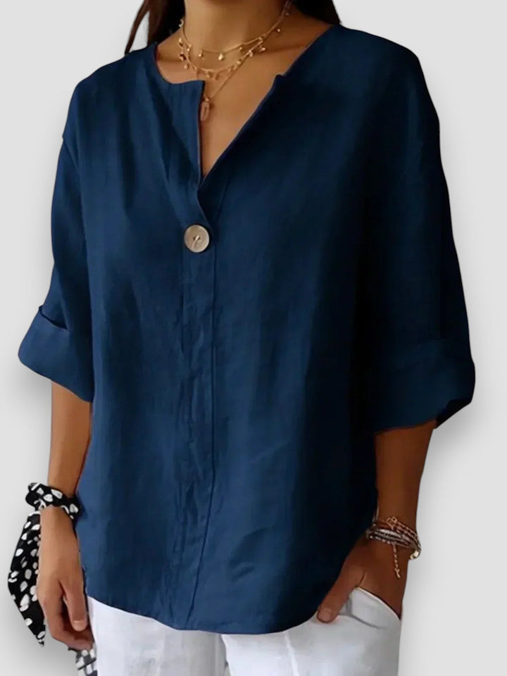 SOFIA|BLUSA CASUAL CON SCOLLO A V