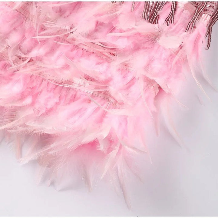 MIRELLA|MINI ABITO CON PIUME